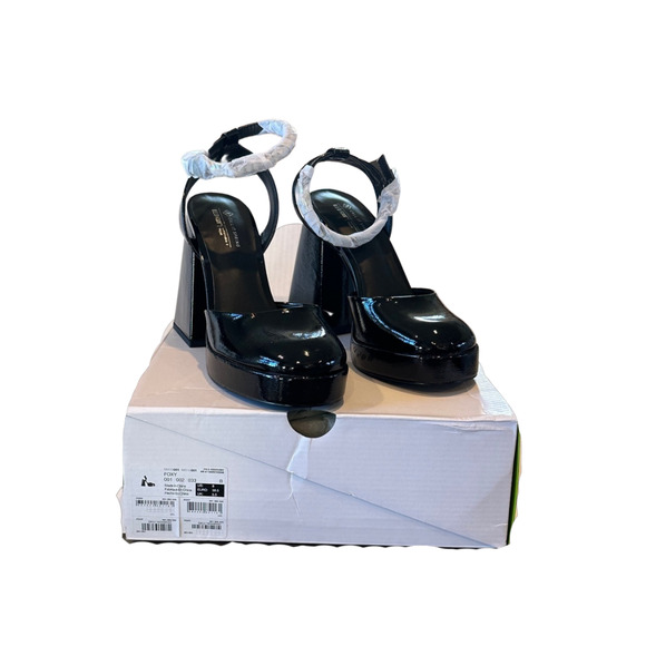 Call It Spring Foxy Platform High Heels Flared Block Rhinestone Black Size 8B - Picture 3 of 10